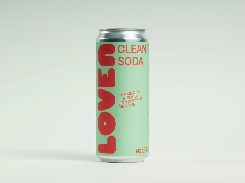 LOVEN CLEAN SODA Framboise, Hibiscus, Concombre, Menthe