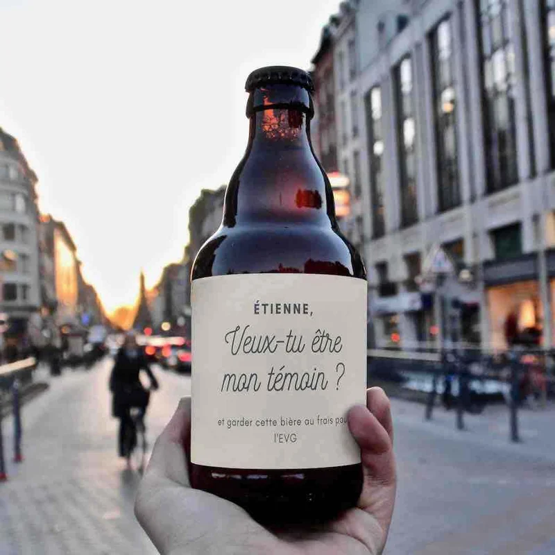 Bière veux-tu être mon témoin - demande témoin homme personnalisée