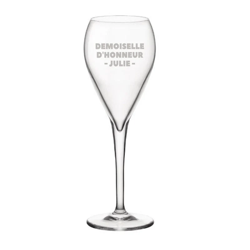 Verre de la demoiselle d'honneur avec prénom