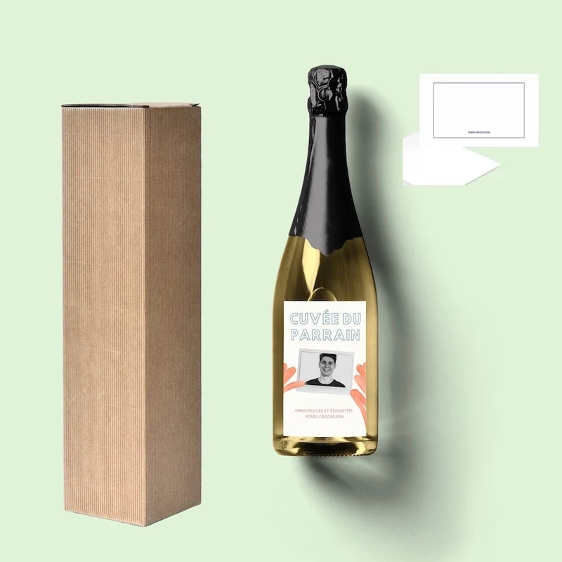 Coffret 1 bouteille champagne personnalisée