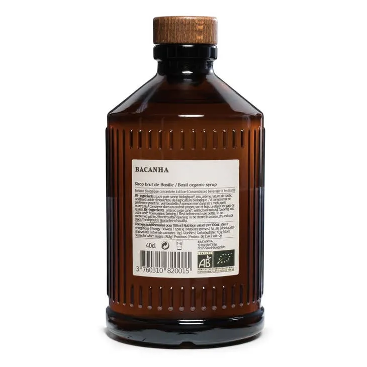 Sirop de Basilic Brut Biologique - Bacanha
