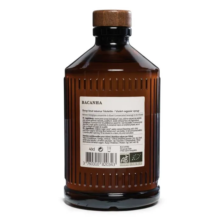 Sirop Violette Brut Biologique - Bacanha