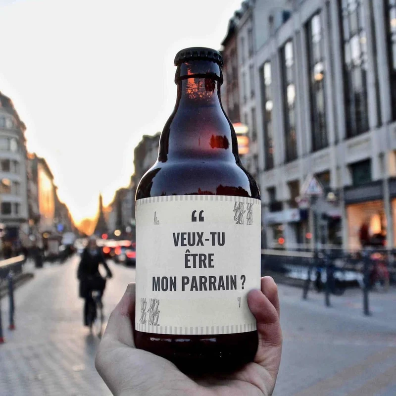 Coffret de bières personnalisées : Veux-tu être mon parrain ?