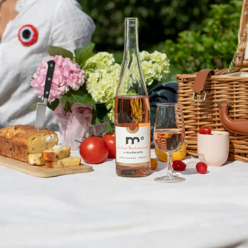 Vin rosé Merlot & Gros Manseng sans alcool 0,5% - La Cuvée Révolutionnaire de Moderato