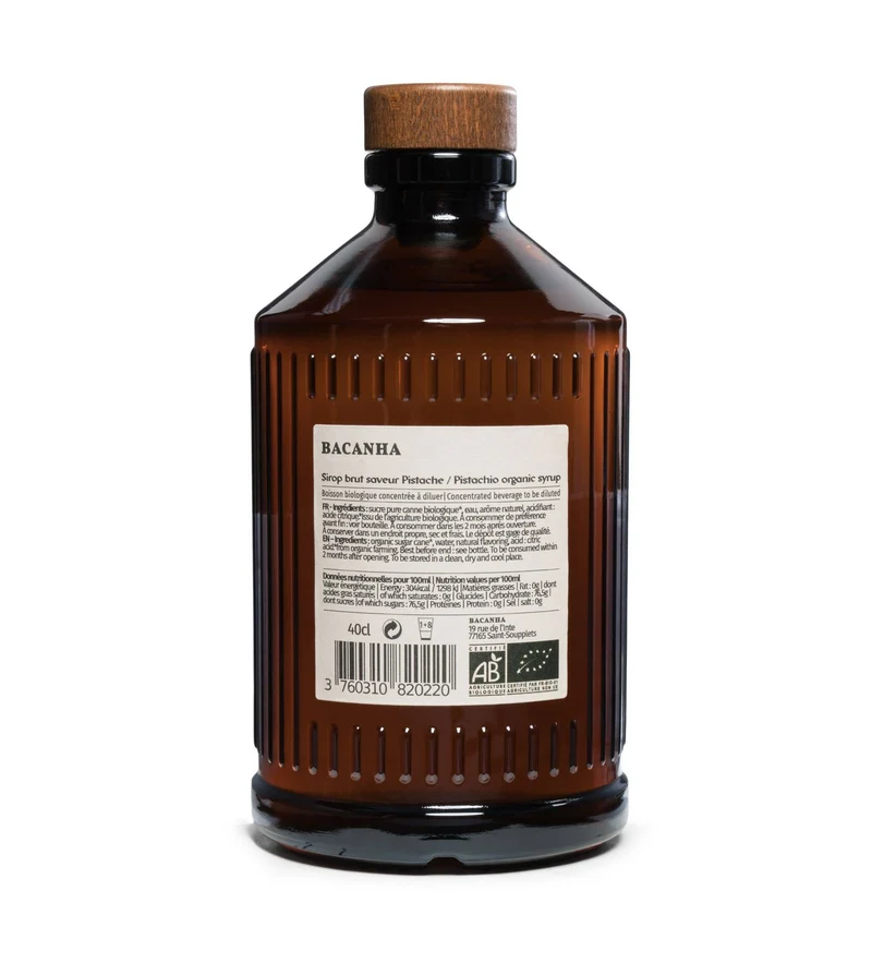 Sirop de Pistache Brut Biologique - Bacanha