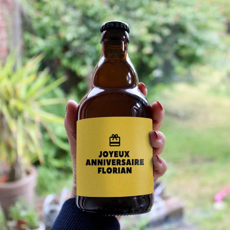 Joyeux anniversaire bière humour jaune