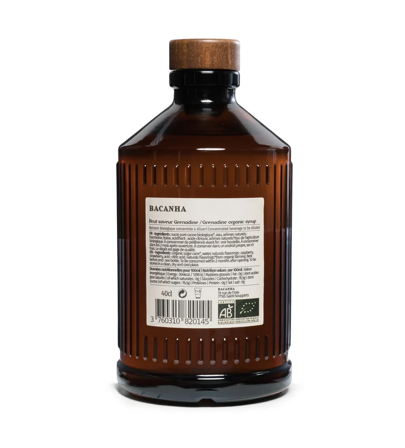 Sirop de Grenadine Brut Biologique - Bacanha