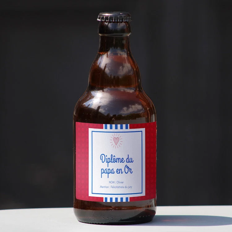 Bière diplôme du papa en or