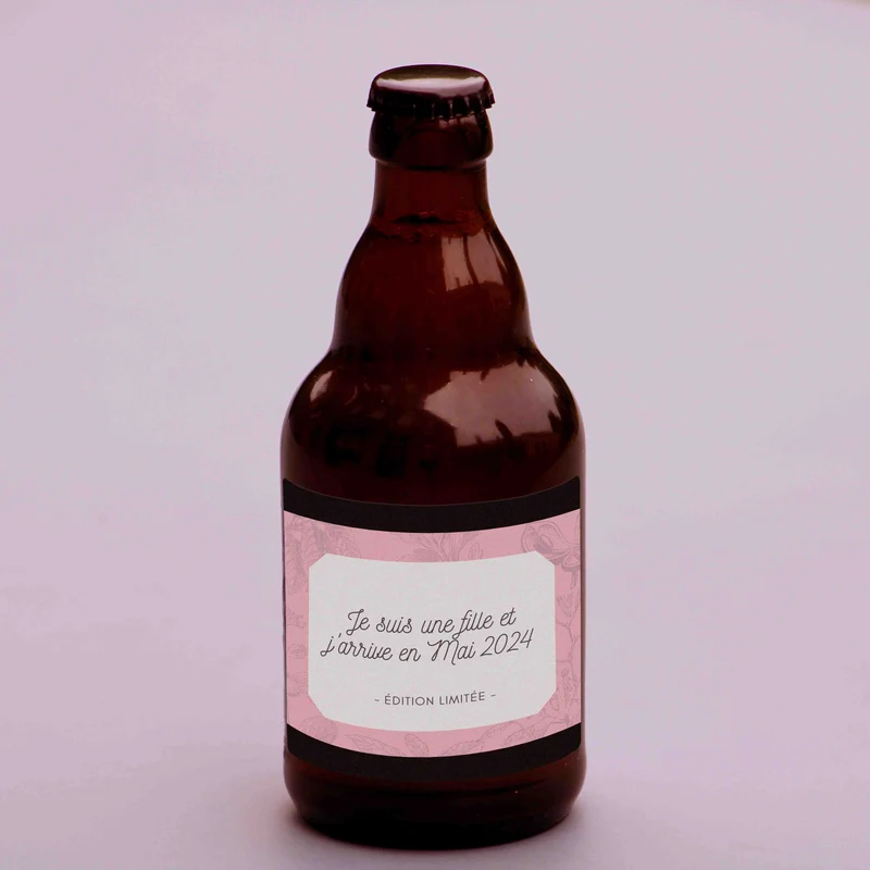 Cadeau annonce grossesse - Bière je suis une fille et j'arrive en