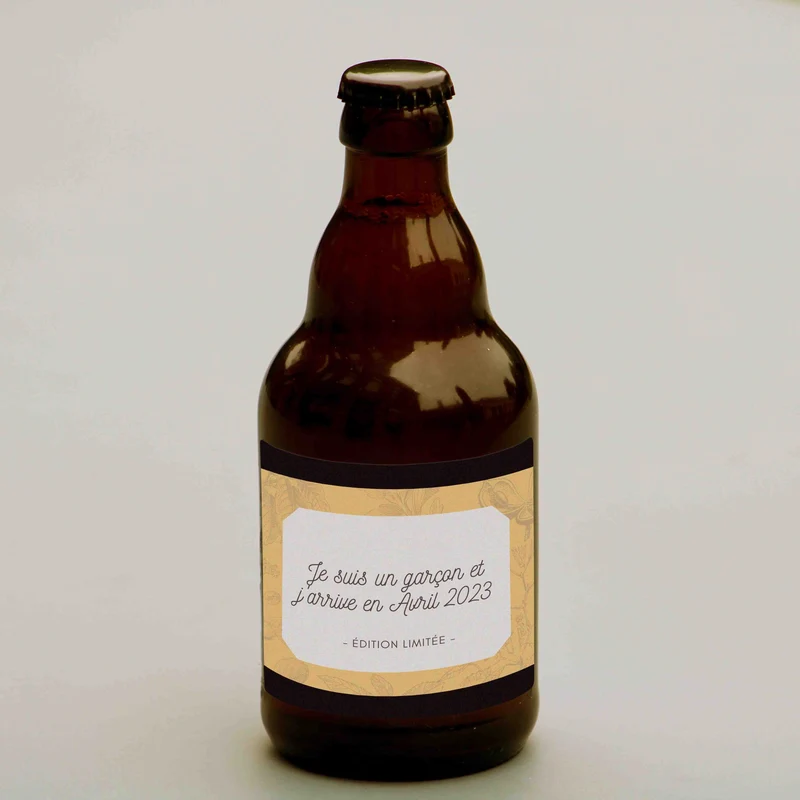 Cadeau annonce grossesse - Bière je suis un garçon et j'arrive en