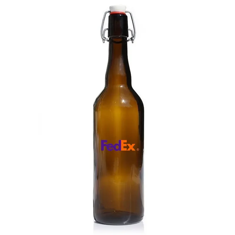 Bouteille en verre personnalisée brune 75cL