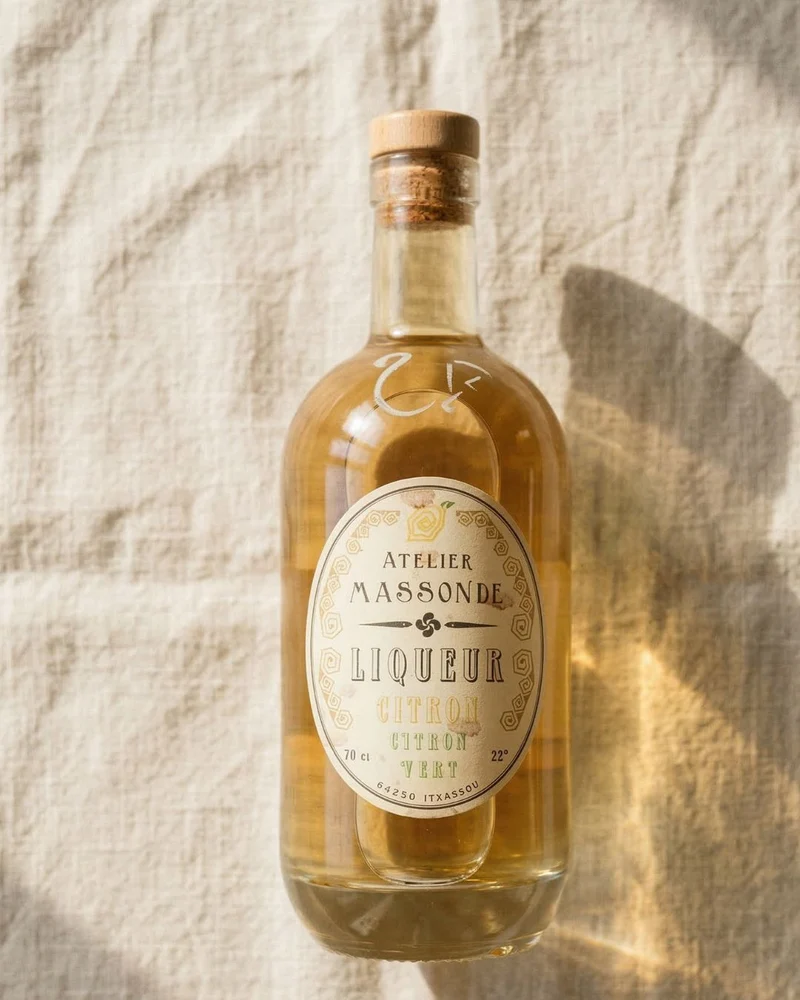 Liqueur Citron, Citron Vert — Atelier Massonde | Liqueur artisanale basque 70 cl, 18°