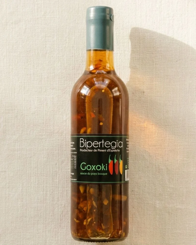 Sauce Goxoki au piment d’Espelette AOP Bipertegia 37,5 cl – condiment vinaigré relevé