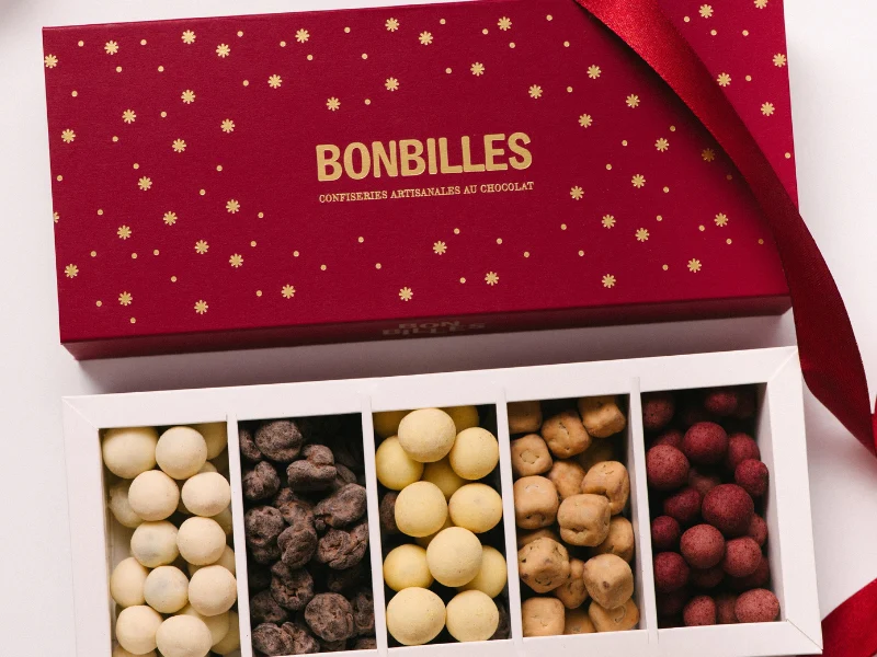 2 Coffrets de chocolats "BONBILLES" – Édition de Noël – 420 g