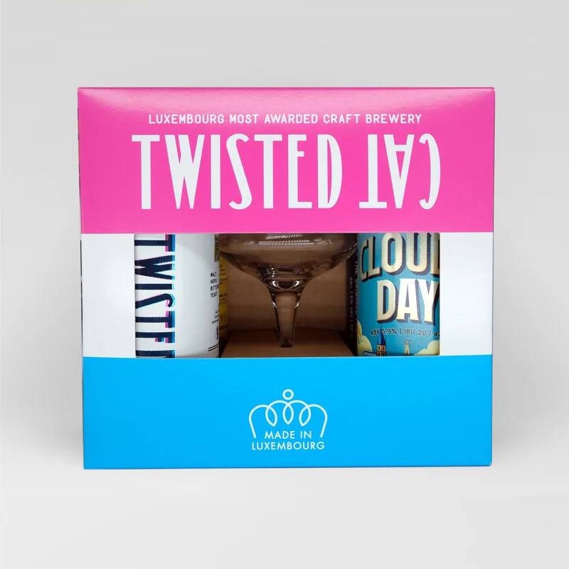 Gift box with 4 mixed cans + Teku Glass