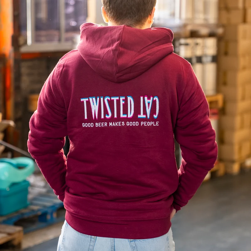 Twisted Cat Sherpa-Lined Zip Hoodie