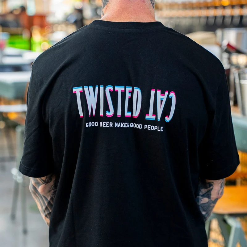 T-Shirt with Emboidered Twisted Cat Logo