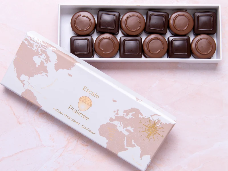 Coffret Gourmand Chocolat : Chocolats Pralinés, Tablettes et Pâte à tartiner