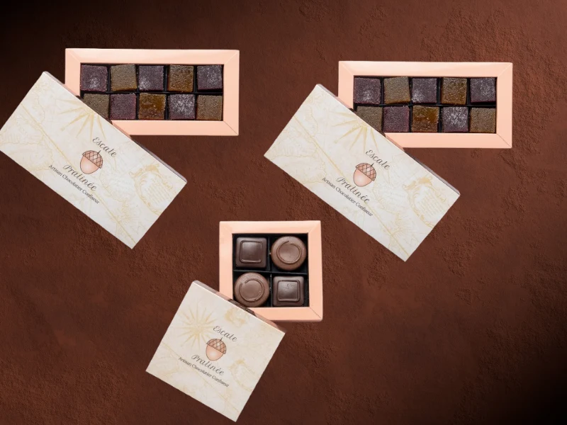 Coffret 20 pâtes de fruit et 4 chocolats pralinés
