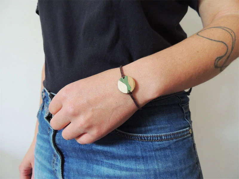 Bracelet Camille en marqueterie bois