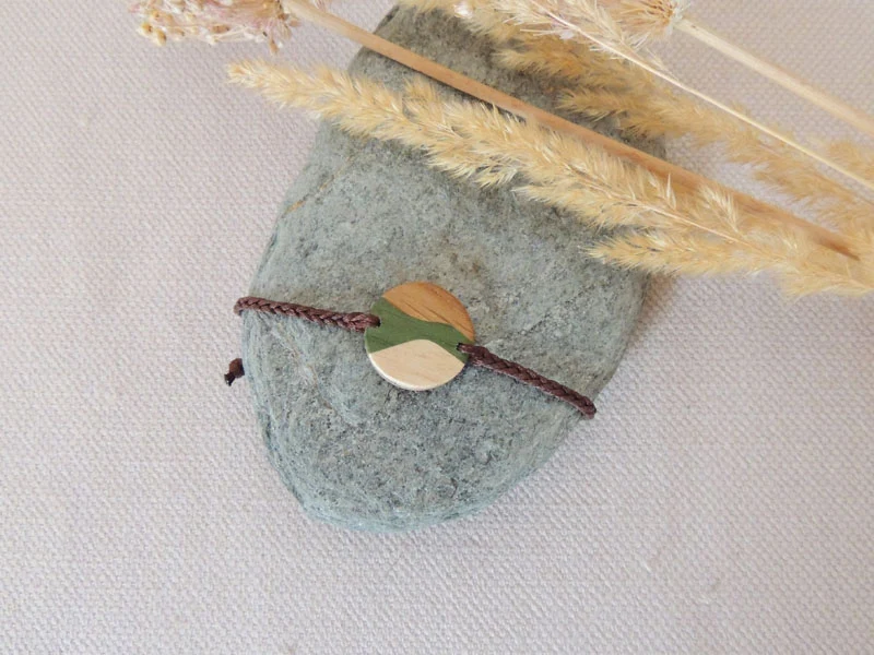 Bracelet Camille en marqueterie bois