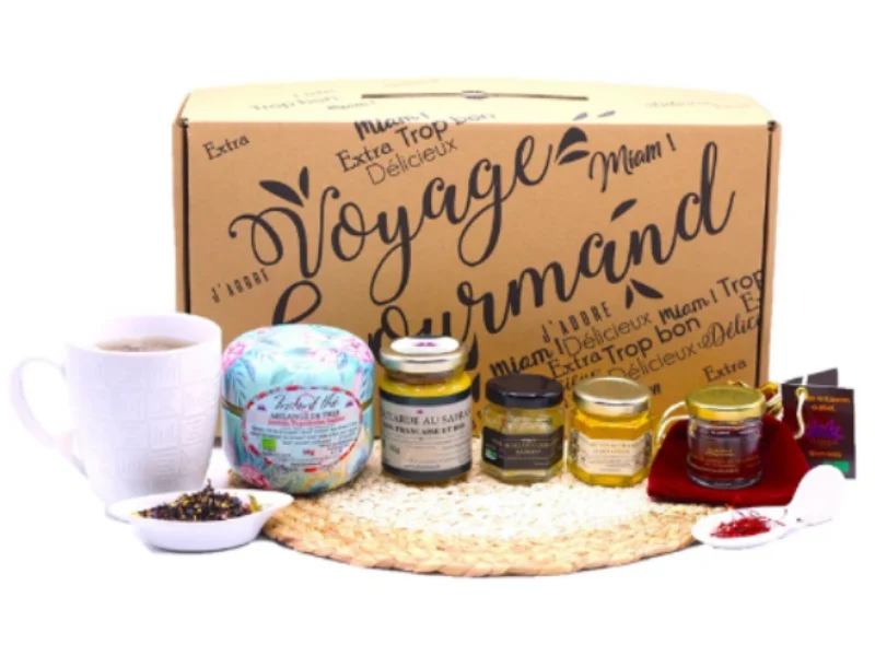 Coffret Thé & Safran : safran, thé, moutarde et gelé