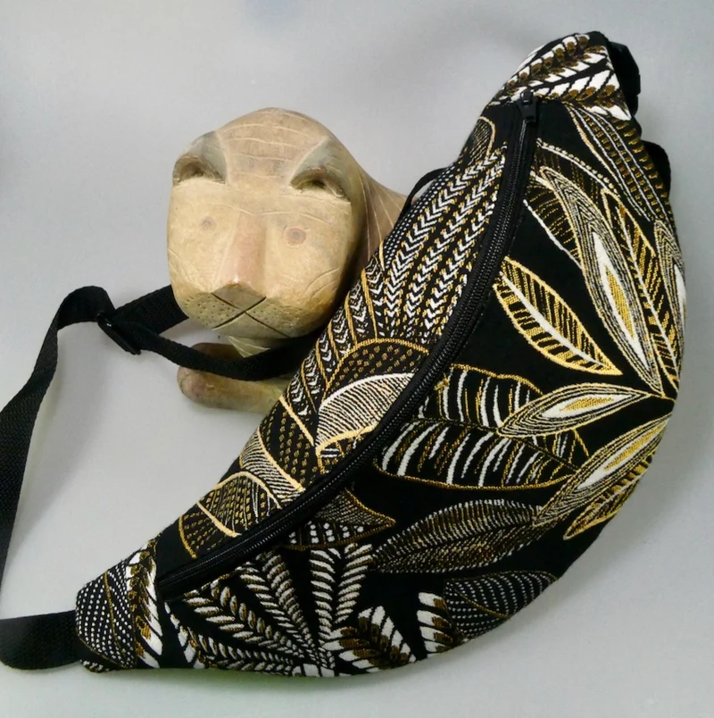 1 sac banane en tissus jacquard ou coton