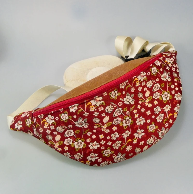 1 sac banane en tissus jacquard ou coton
