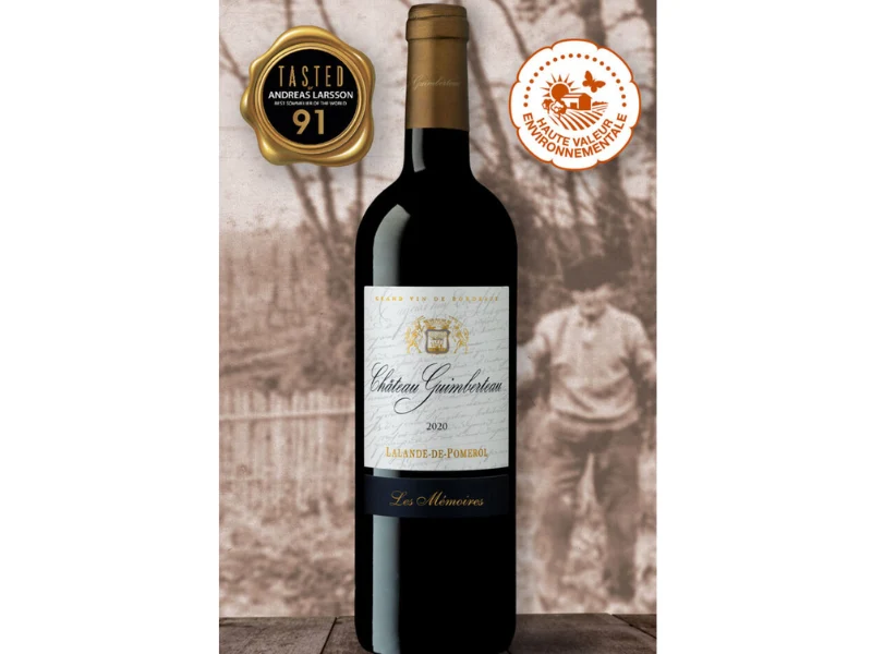 1 Bouteille de Château Guimberteau 2021 + 2 bouteilles de Château Guimberteau « Les Mémoires » 2020