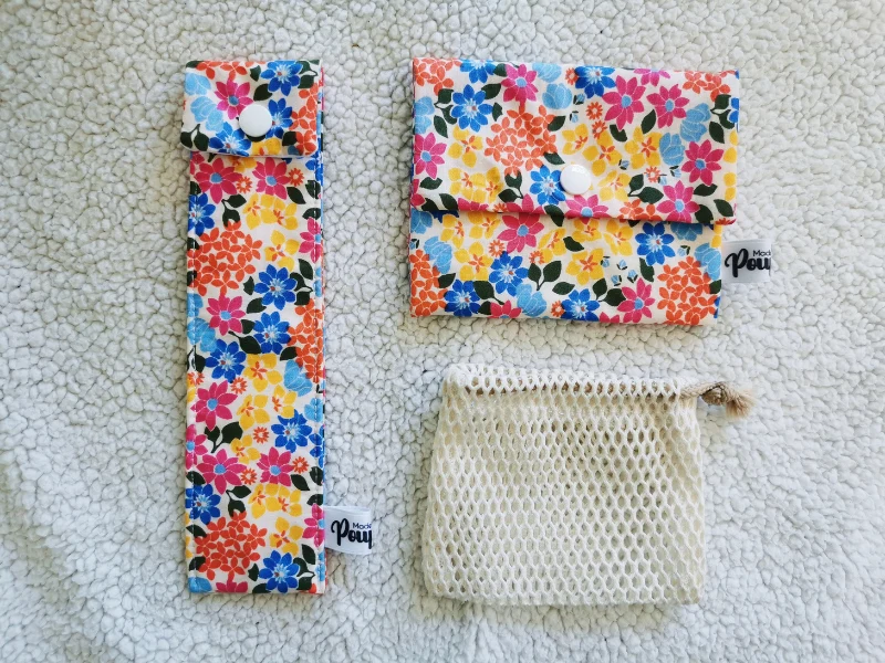 Pochette à savon, pochette à brosse à dents et sauve savon