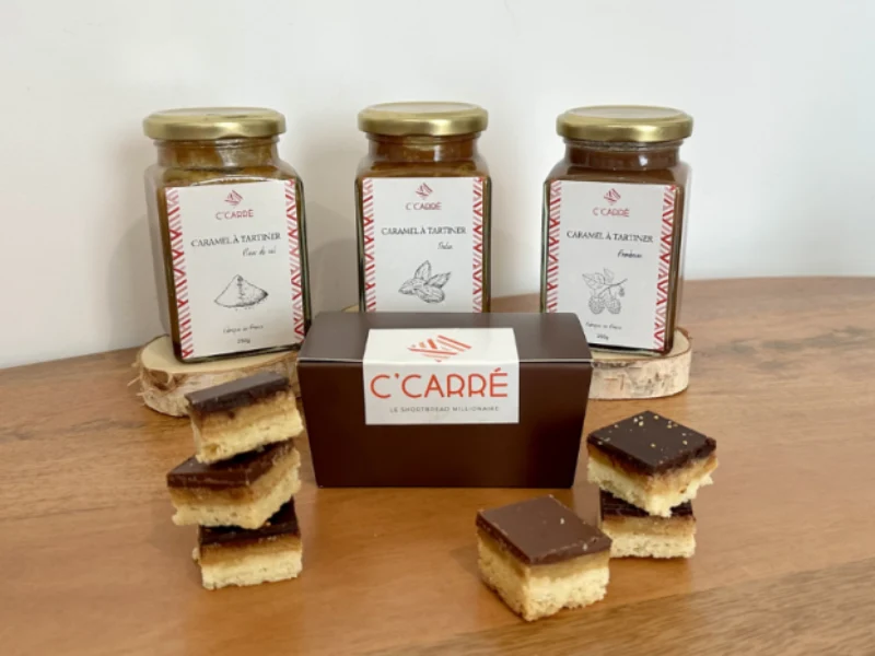 3 pots de caramels à tartiner + 6 shortbread millionnaire