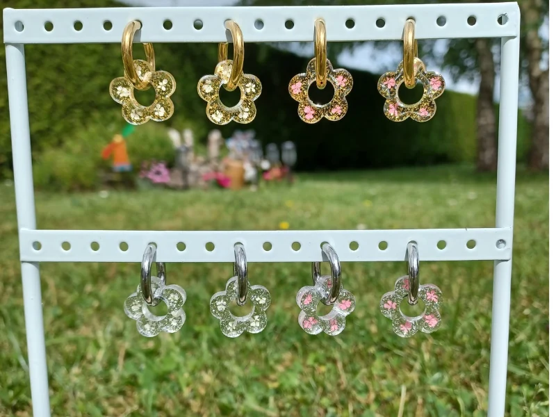 1 Paire de Créoles Florales