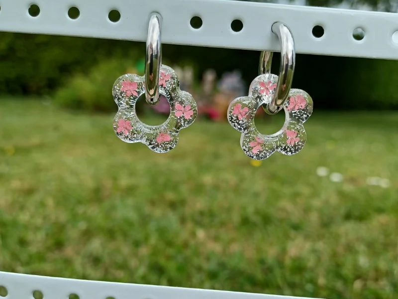1 Paire de Créoles Florales