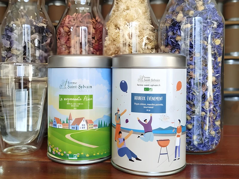 Coffret de 2 tisanes bio de 40g "Infusions Originales pour Moments Joyeux"