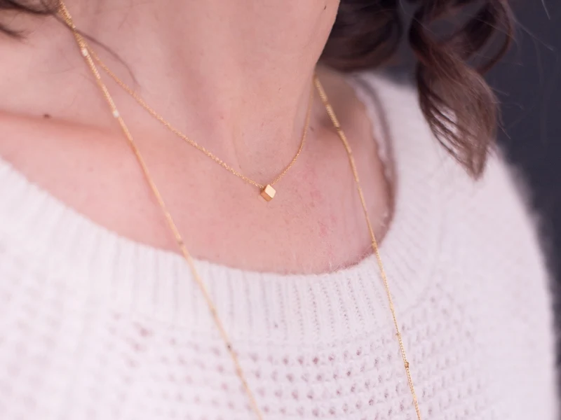 Collier Cube Or