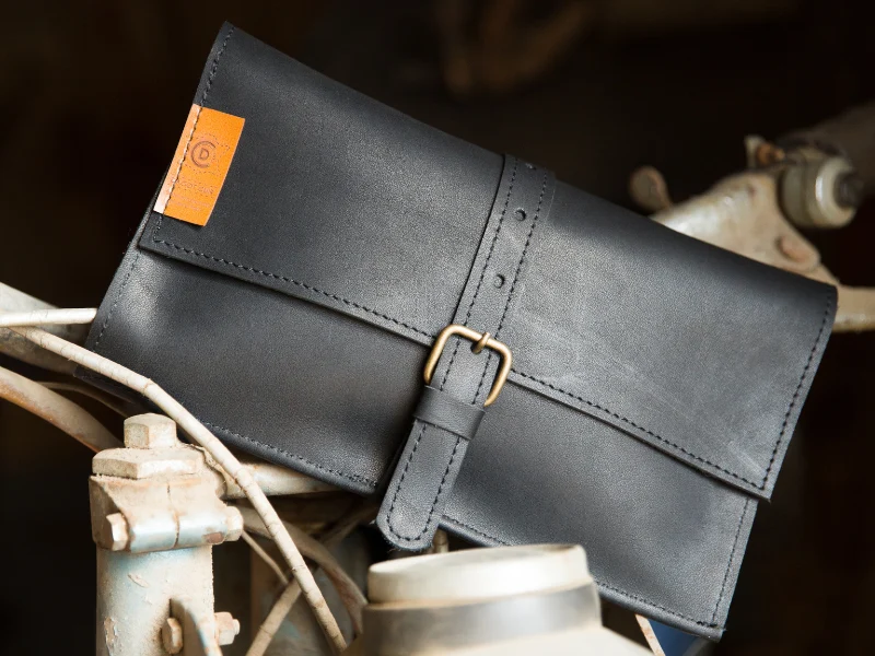 Trousse/Pochette vintage mixte en cuir