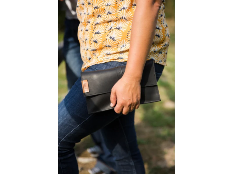 Trousse/Pochette vintage mixte en cuir