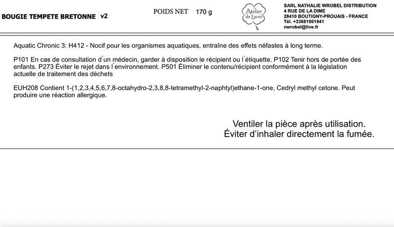 UNE BOUGIE PARFUMÉE 170G