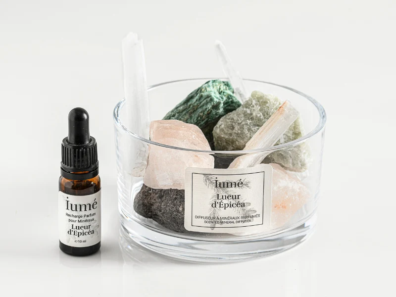 Coffret minéraux parfumés + un échantillon de parfum