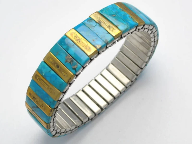 Bracelet élastique en turquoise naturelle