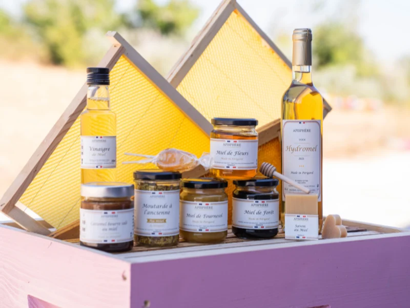 Coffret Produits de la Ruche : Miel, Hydromel, Caramel et Moutarde