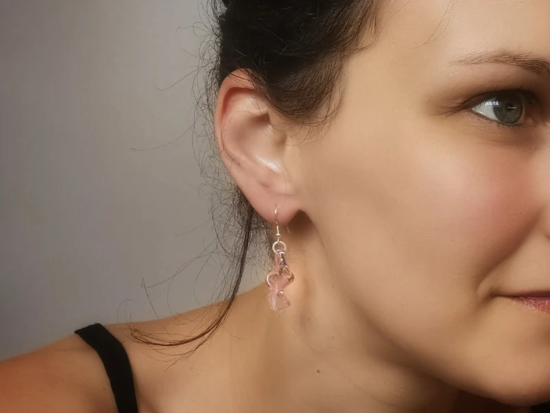 Boucles d'oreilles Feuille en verre
