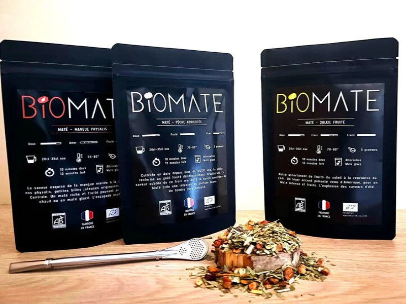 Coffret matés fruités BIO avec sa paille filtrante