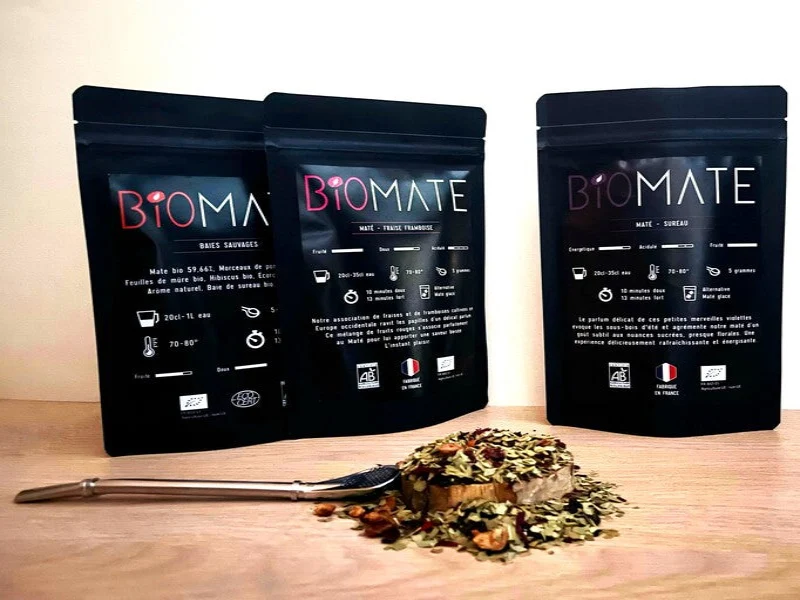 Coffret matés fruités BIO avec sa paille filtrante