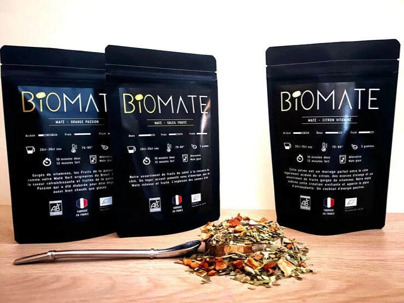Coffret matés fruités BIO avec sa paille filtrante