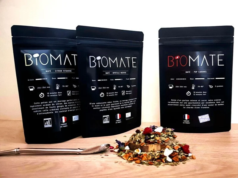 Coffret matés fruités BIO avec sa paille filtrante