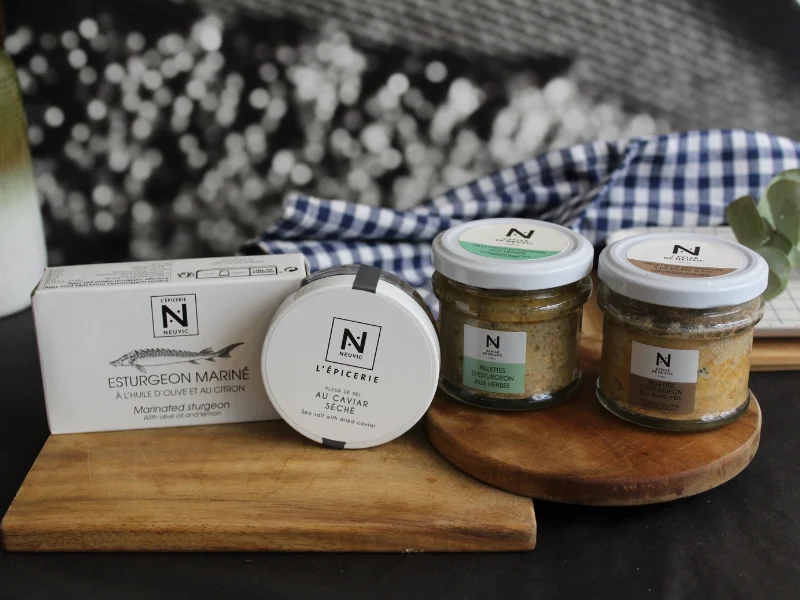 Coffret Domaine Neuvic Produits de la Mer : Rillettes, Esturgeon et Sel de Caviar