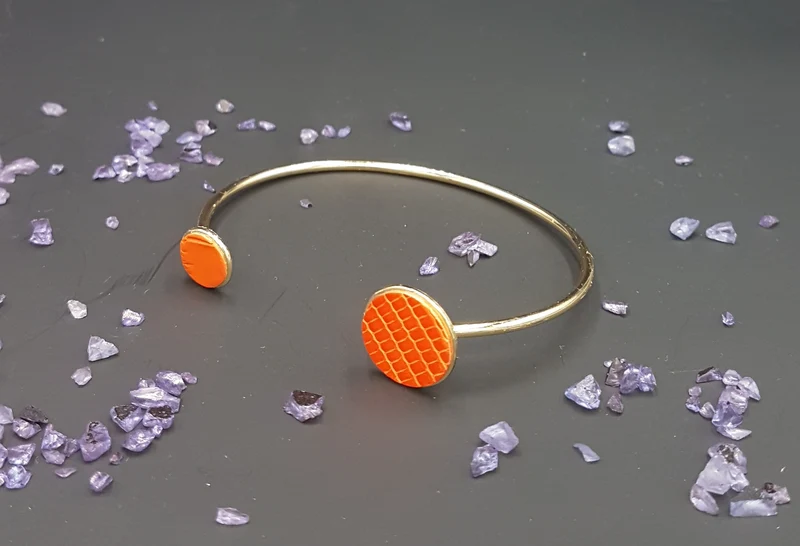 Bracelet "Moon" avec cuirs exotiques