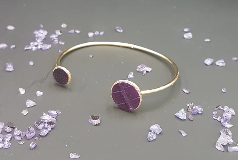 Bracelet "Moon" avec cuirs exotiques