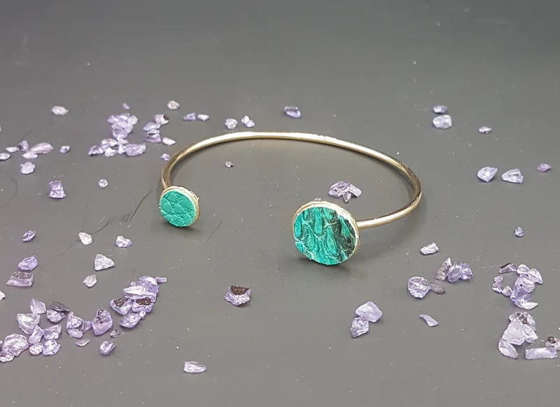 Bracelet "Moon" avec cuirs exotiques